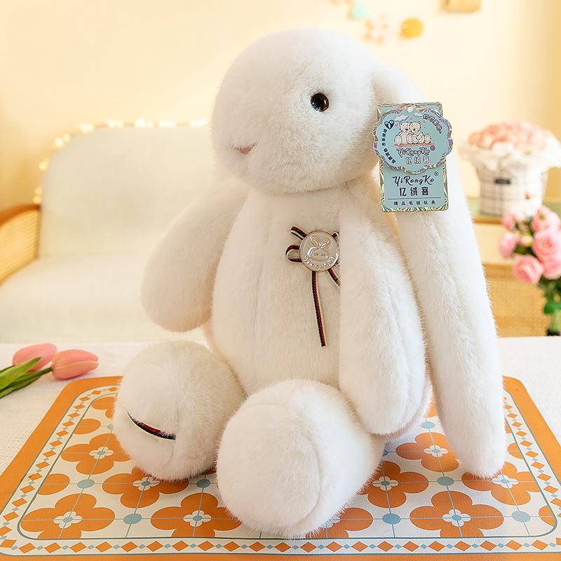 Cartoon Rabbit Plush Doll Kawaii Soft Lop Plushies Stuffed Toys Real Bunny Doll Warm Bedroom Decor Birthday Gifts For Girls