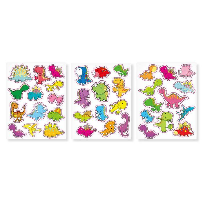 MégaCréa DIY - Gommettes dinosaures de 2,2 à 4,4 cm 37 pièces