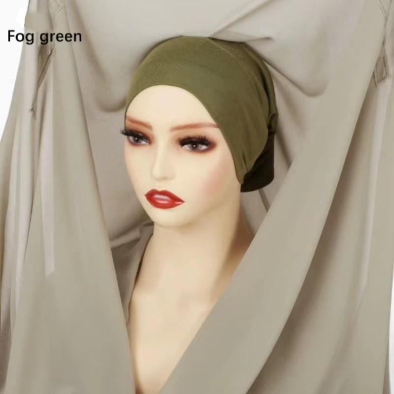 Dernier Hijab en Mousseline Instantané Avec Boucle Magnétique Couleur Unie Femme Musulmane Hijab Écharpe Turban Islamique Bandeau Foulard