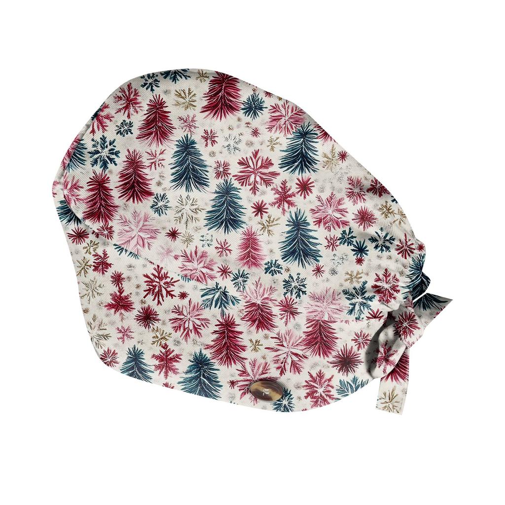 Fashion Christmas Print Work Hat Casual Wash Hat Bag