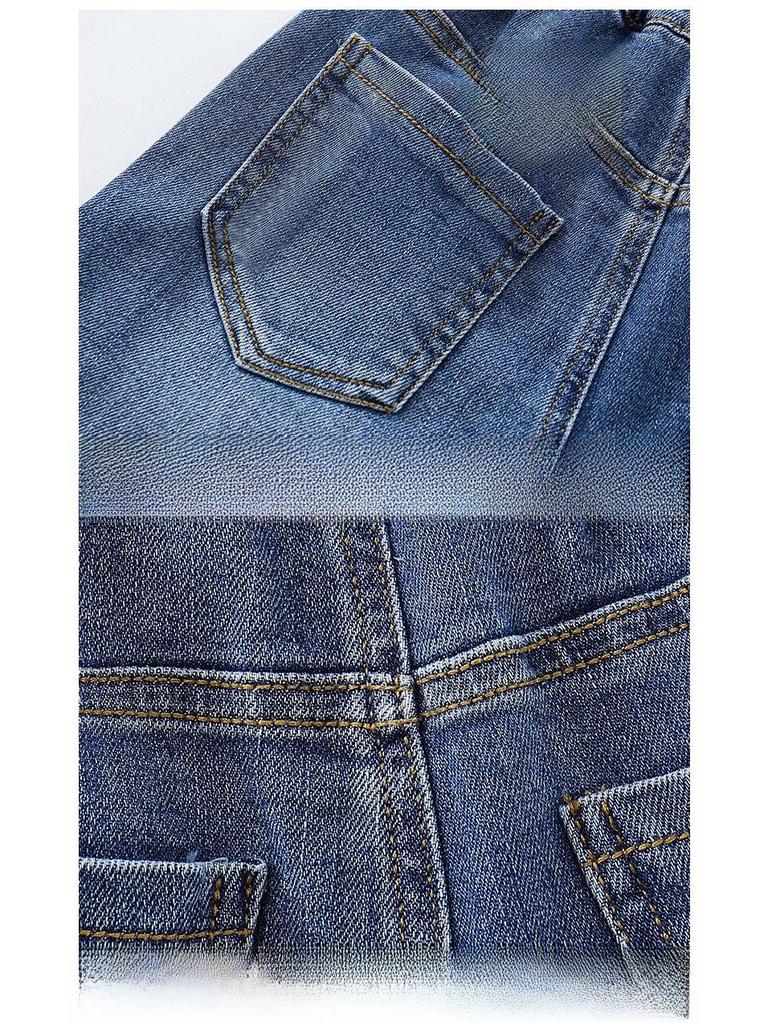 Girls' 2023 Korean Style Loose Wide-Leg Denim Trousers for Spring and Autumn