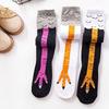 Knee-High Chicken Claw Print Socks - 1 Pair, Machine Washable, Animal Pattern Couple'S Stockings