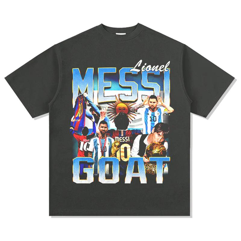 2026 New Lionel Messi Printed Pure Cotton Y2K T Shirt Summer Sports Fashion Casual Street Short Sleeved Shirt Unisex and Women Top