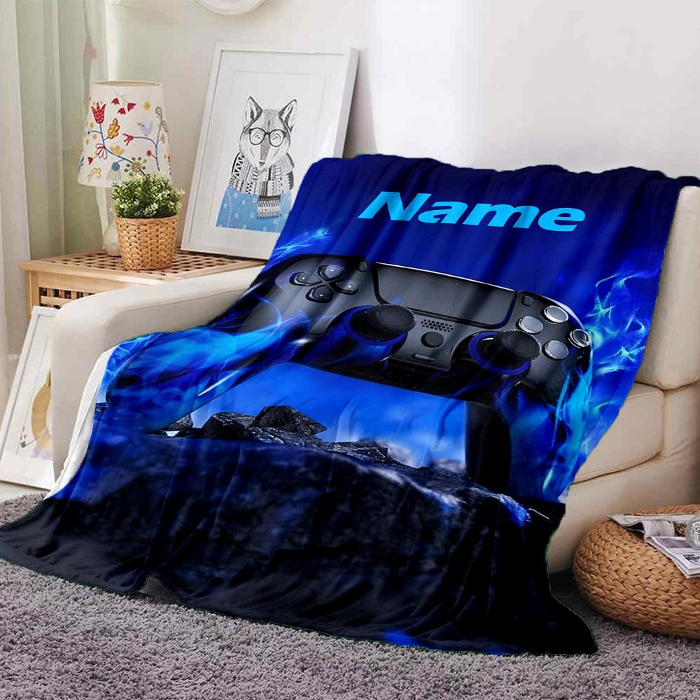 Gepersonaliseerde Deken met Game Controller Thema - Perfect voor Bank, Bed, Reizen & Buitengebruik | Wasbaar in de Machine, Gezellig & Duurzaam.