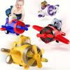 Jouet à Presser Avion pour Enfants de 1 à 3 Ans, Avion Animal Coloré avec Ressort Puissant, Jouet Éducatif en Plastique Durable pour la Motricité Fine, Cadeau de Noël Anniversaire