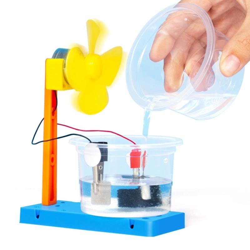Interactive Salt Water Powered Vehicle Assembly Toy Educational Saltwater Power Generation Fan Model for Kid Aged 7-14