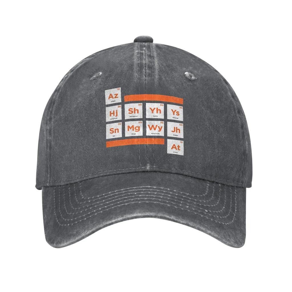 Washed Baseball Cap ATEEZ Periodic Table Summer Trucker Hat For Unisex Unisex Fashion Outdoor Gym Sun Baseball Caps
