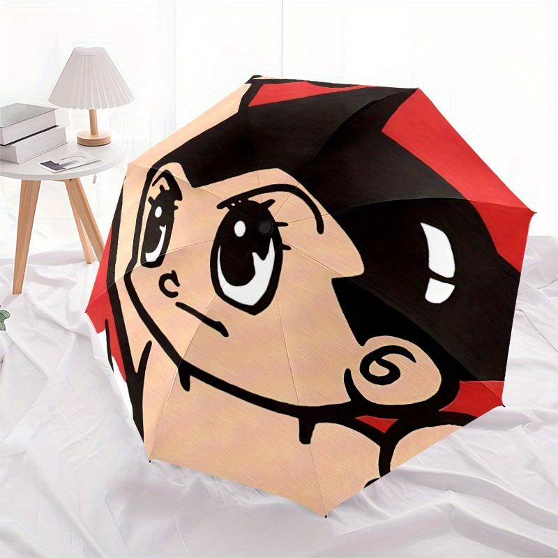 1pc Astro Boy Automatic Open/close Folding Portable Umbrella with 8-Rib Structure for Women/Men, All-Season Use A0901014