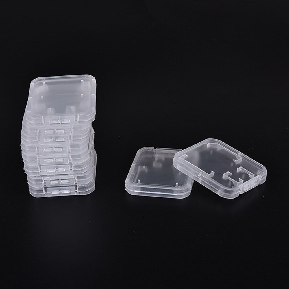 10PCS New Plastic Standard Transparent Storage Box SD/TF SDHC Card Memory Card Case