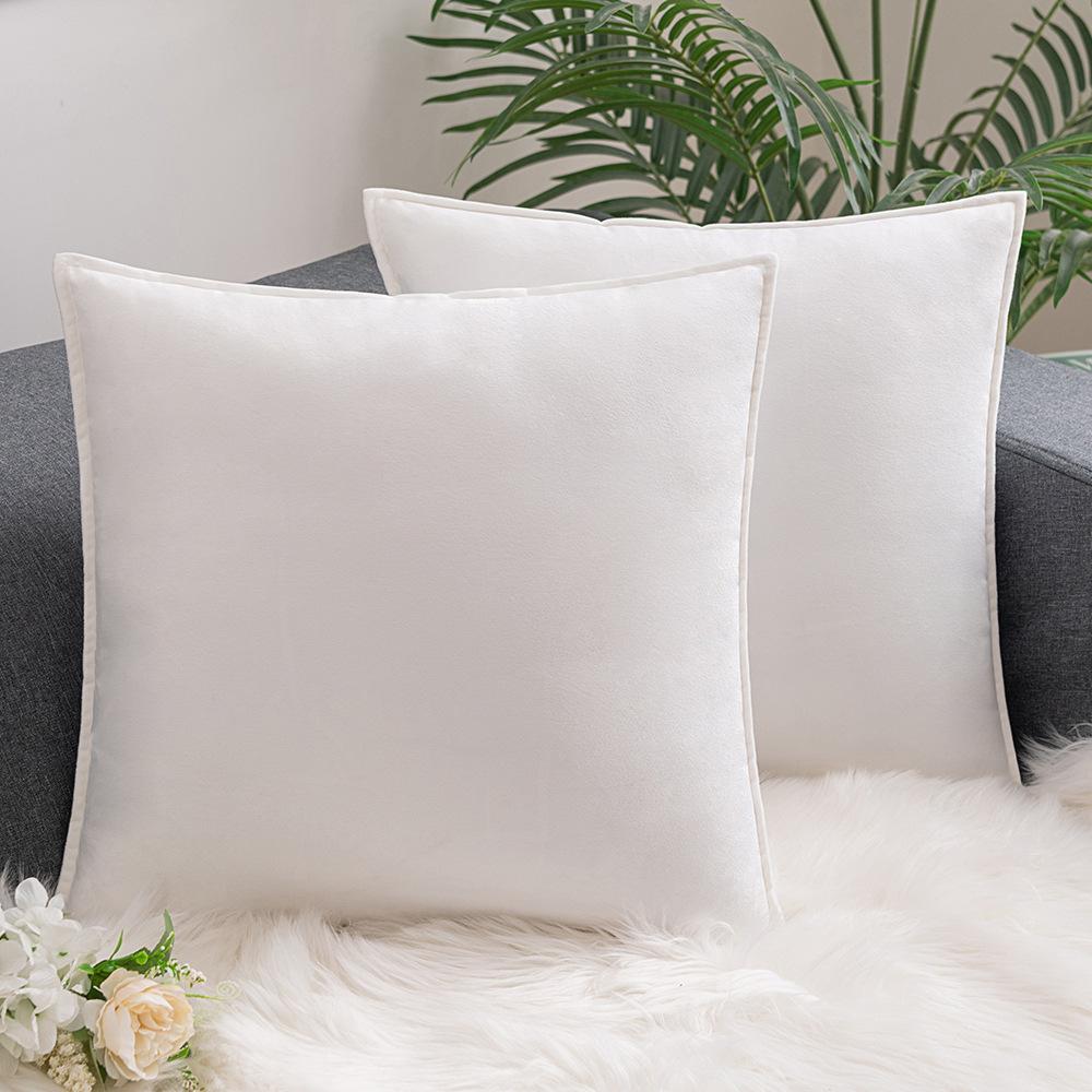 Home Decoration Edge Velvet Waist Pillow Cushion Cover Super Soft Plush Hotel Sofa Pillow Cover