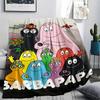 1 Stück Barbapapa Familie Druck Flanelldecke, Hohe Qualität, Bequem für Alle Jahreszeiten, Heimdekoration, Wärme und Komfort, Perfekt für Geschenke
