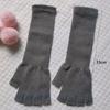 Unisex Warm Knitted Half Finger Gloves Work Gloves Elbow Long Arm Warmers