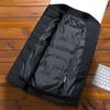 Men Jacket Cotton Padded Long Sleeve Solid Color Stand Collar Coldproof Winter Coat