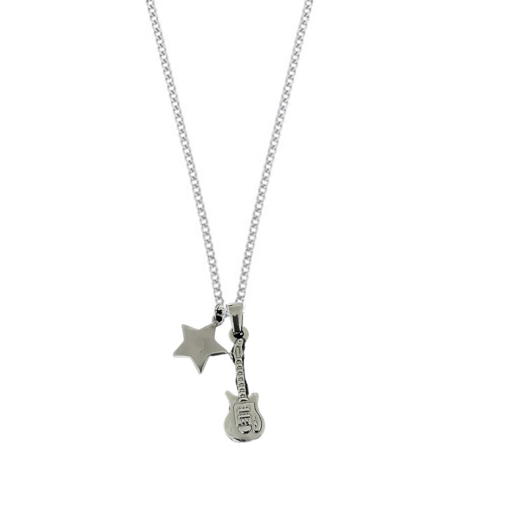 Guitar Star Pendant Clavicle Chain Music Inspires Neckchain Women Metal Necklace Adjustable Length Collarbone Chain