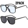 2er-Pack Neue Klassische Übergroße Herren Sonnenbrillen Vintage Marke Damenbrillen Retro Doppelsteg Damenbrillen Outdoor Sport UV400