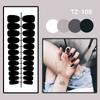 24Pcs Red Glitter Christmas Leaf Pattern Short Oval Press On Nails Fake Nail Tips Set