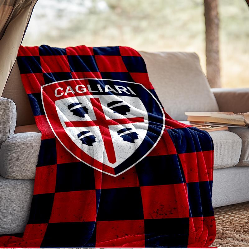 Football Cagliari Design Blanket Lightweight Ideal Bedding Blanket Perfect for Travel, Camping, Living Rooms, Offices, Sofas, Fan Christmas Gift