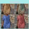 Ethnic Style Floral Print Vneck Dress With Loose Fit For Spring Summer Fashion
