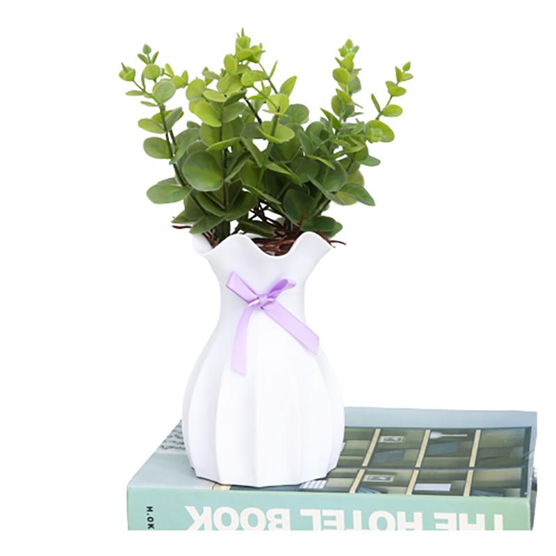 Nordic Flower Vase Home Decorations Modern Small White Dried Flowers Vases For Interior Mini Plastic Pot Ornament Room Decor