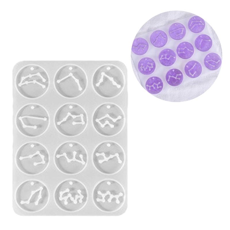 Silicone Zodiacs Keychain Pendant Mold 8 Unique Designs For Handmade Necklace Charm And Artistic Creation