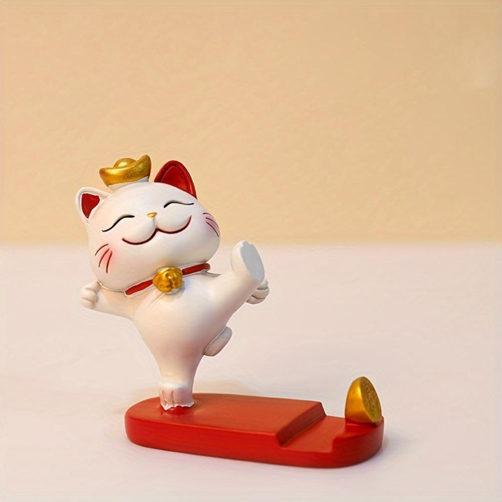 Cute Cartoon Cat Phone & Tablet Holder,Desktop Lazy Stand,Creative Ornament for Office Desk,Universal for Smartphone Tablet