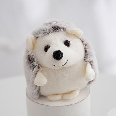 Weiche Plüsch-Igel-Puppe, Metall-Schlüsselanhänger, braun, Auto-Anhänger, Spielzeug, Schlüsselanhänger, Dekoration, Handy-Taschen-Anhänger