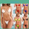 Clear Micro Bikini Straps Women Brazilian Gstring Set Thong Swimwear Swimsuit