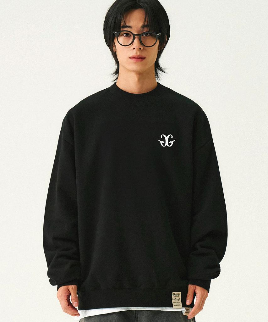 GRAVER [Unisex] Small G Logo Sweatshirt_Black
