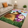 HD Cartoon M-Masha and B-Bear Christmas Gift Living Room Non-Slip Area Rug Carpet for Bedroom Playroom Sofa,Home Decor Doormat