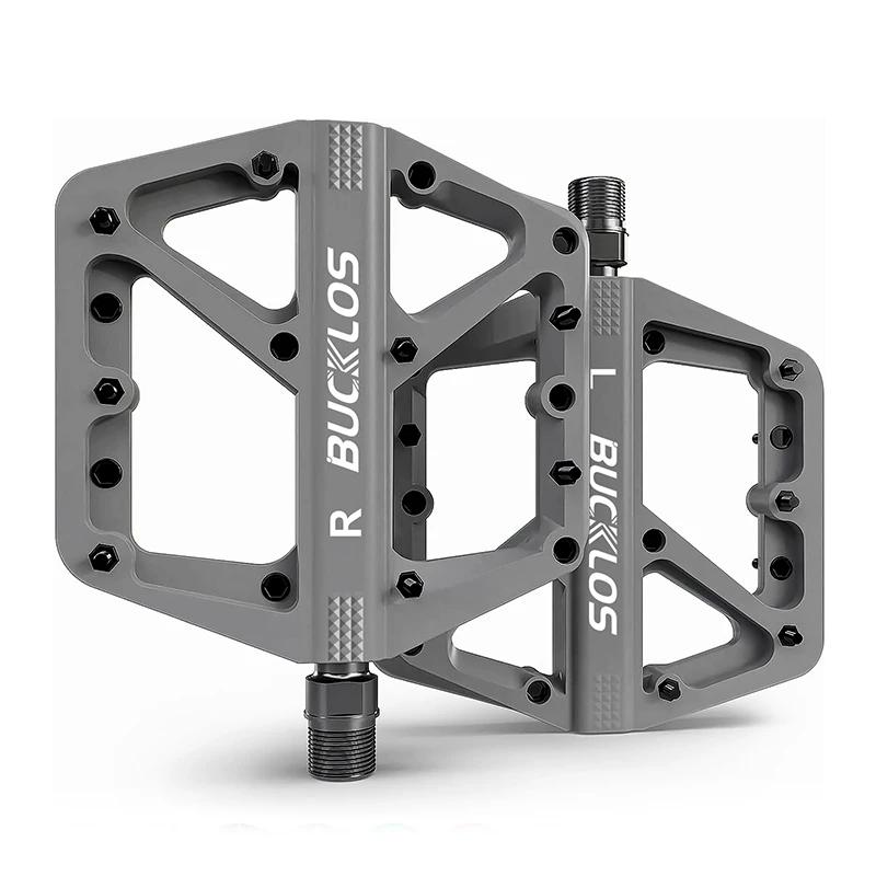 BUCKLOS Bike Pedal Ultralight Pedal Platform for Road Mountain Bike Anti-slip Nylon Sealed Bearings Flat Pedals MTB Bicycle Part