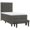 Box Spring Bed with Mattress Dark Gray 80 X 200 Cm Velvet