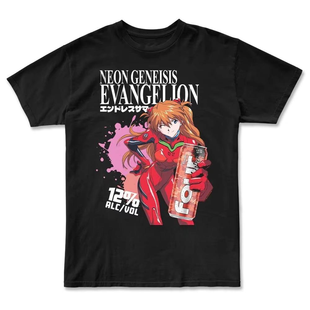 Neon Genesis Evangelion EVA Vintage Anime Asuka Soryu Rei Ayanami Shinji Ikari Printed Tshirt Unisexs and Womens Tshirt Summer