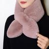 Plush Scarf Women's Winter Imitation Rex Rabbit Fur Collar Thickened Warm All-match Fur Collar Simple Cross Scarf