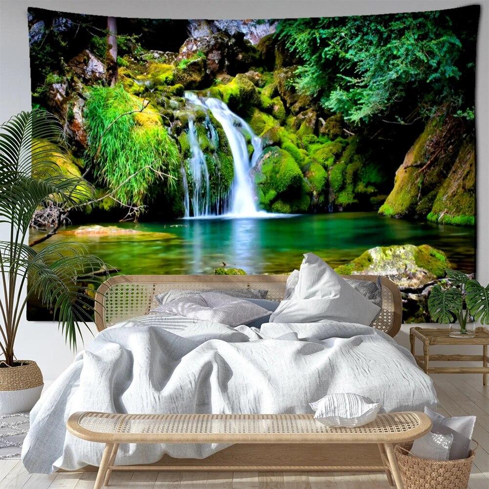 Beach Cave Landscape Tapestry Wall Hanging Minimalist Art Bohemian Aesthetic Room Home Decoration