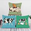 Cow Cartoon Animation Pillow Case Fashion Square Pillowcase Bedroom Sofa Room Ins Decoration Leisure
