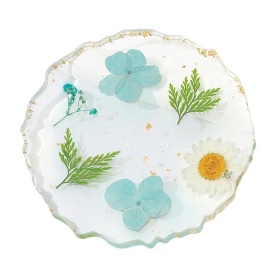 Real Dried Flowers Coaster Heat-Resistant Cup Mat for Home Kitchen Transparent Resin Handmade DIY Decor Unique Gift for
