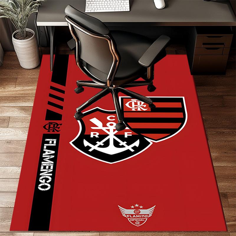 Fla-mengo Club Crest Printed Office Carpet Chair Cushion  Entryway Rug, Rugs for Living Room, Bedroom Christmas Gifts