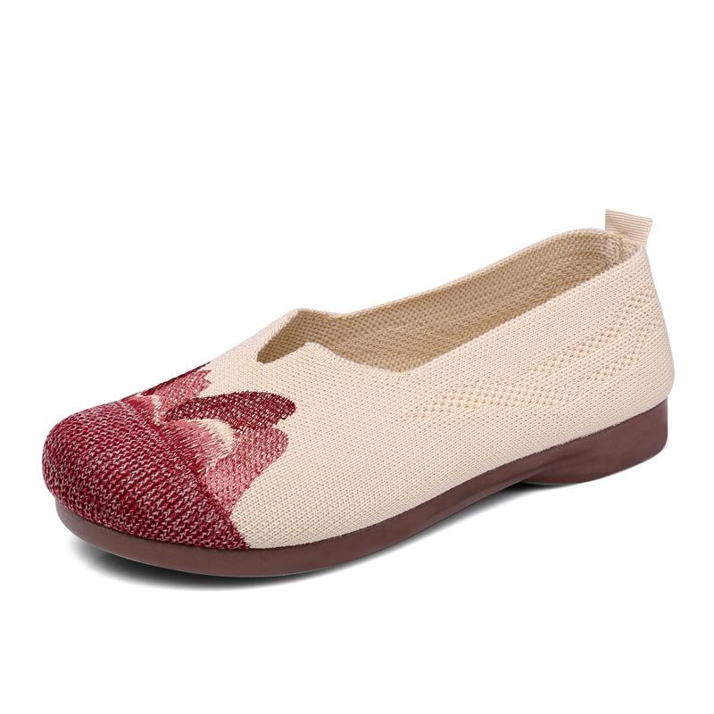 New One-pedal Soft-soled Non-slip Mother Shoes In the Elderly Women's Shoes Flat-soled Single Shoes Old Beijing Cloth Shoes Women