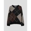 Brush Big Argyle Knit Pullover Brown