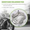 Silver Motorcycle Kickstand Pad Side Stand Base Enlarger Accessory