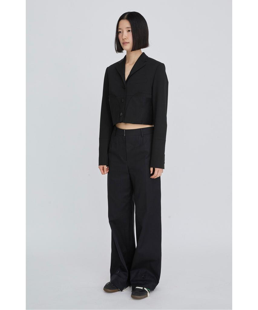 RECODE Layered Waist Panel Detail Hem Pants Rqpas26525Bkx