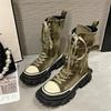 New Autumn  Thick Bottom Women Short Boots Non-Slip  Women Boots Wind Motorcycle Boots 2024