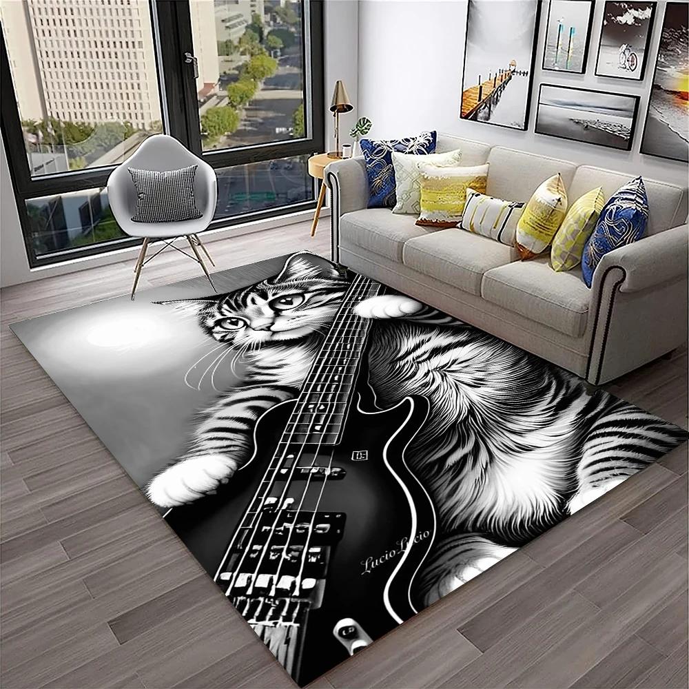 3D Niedliche Katze Blume Cartoon Teppich Teppich für Zuhause Wohnzimmer Schlafzimmer Sofa Fußmatte Dekor, Kinder Spielbereich Teppich Rutschfeste Bodenmatte