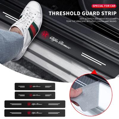 High-quality Carbon Fiber Car Door Sill Protector Sticker For Giulia Giulietta 156 159 147 Mito Stelvio Sportiva GT