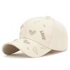 Casquette de baseball pour femme de haute qualité ins montre le visage petite calotte rigide 3D tridimensionnelle ligne dorée AMOUR mode version coréenne casquette tendance