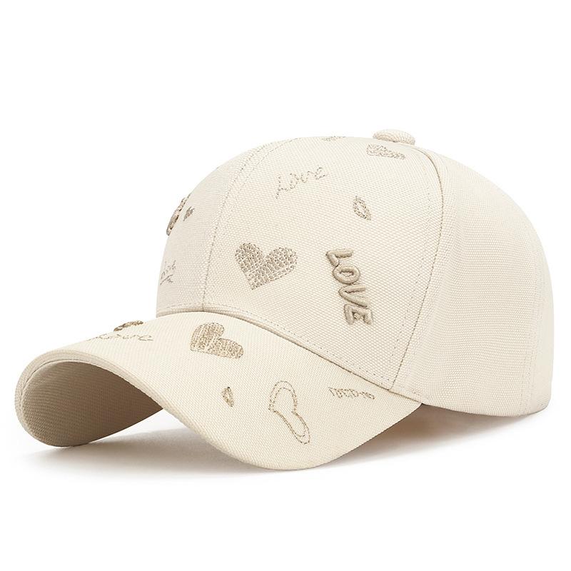 Casquette de baseball pour femme de haute qualité ins montre le visage petite calotte rigide 3D tridimensionnelle ligne dorée AMOUR mode version coréenne casquette tendance