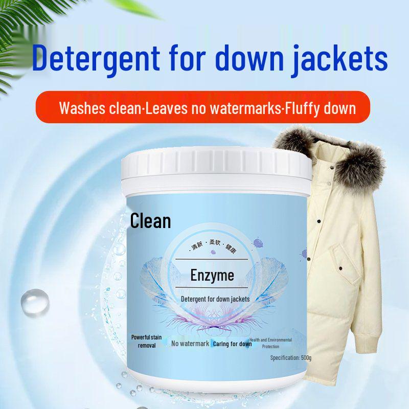 Biological Enzyme Detergent for Down Jacket & Cotton Clothes, Machine Washable, Oil & Stain Remover