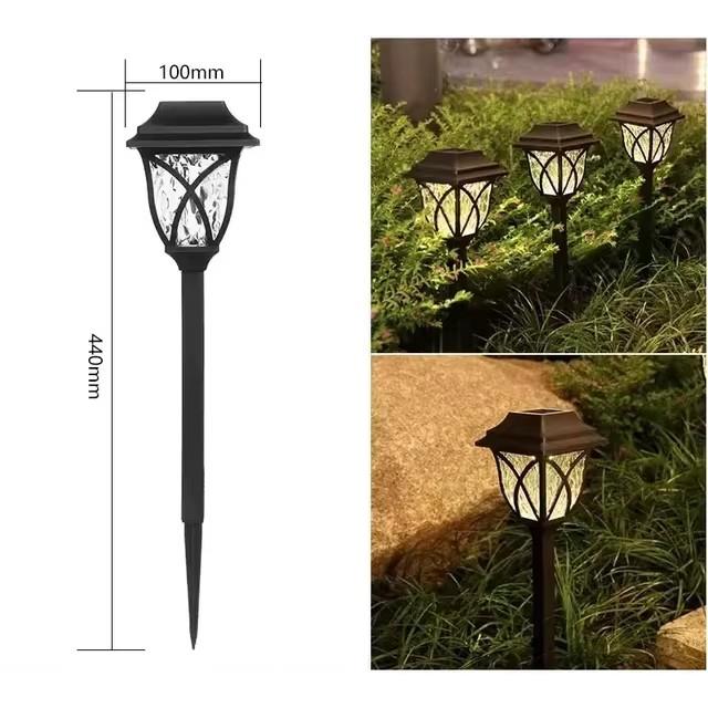 2 ks Solárne LED trávnikové svetlo Vonkajšie Vodotesné Solárne Záhradné Svetlo Teplá Lampa Krajinná Dekorácia pre Chodník Cestičku Dvor Príjazdovú cestu