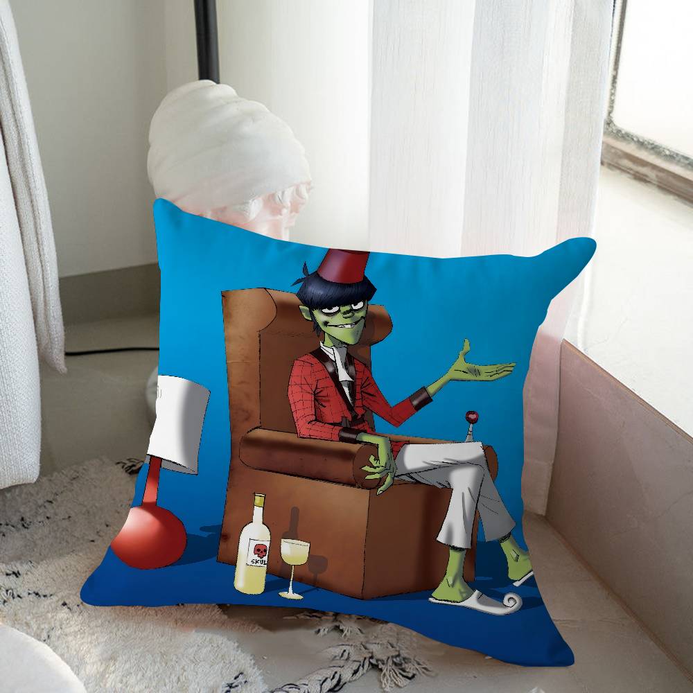 G-Gorillaz Musikalisk Konst 45*45cm Kuddfodral Prydnadskuddfodral Hem Kuddfodral För Soffkudde