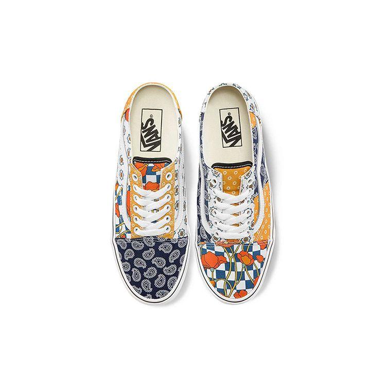 Vans Old Skool Mule Pattern Mix Unisex Sneakers Multi-Color Golden-Glow True-White VN0A4P3Y6V2